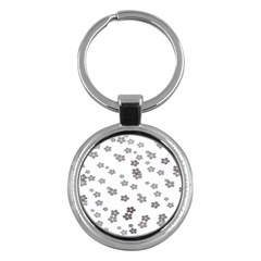 Flower Grey Jpeg Key Chains (round)  by Alisyart