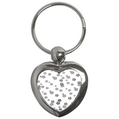 Flower Grey Jpeg Key Chains (heart) 