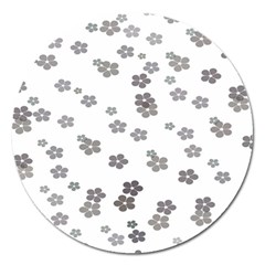 Flower Grey Jpeg Magnet 5  (round) by Alisyart