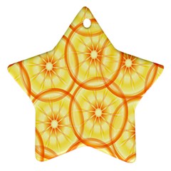 Lemons Orange Lime Circle Star Yellow Star Ornament (two Sides) by Alisyart