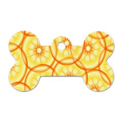 Lemons Orange Lime Circle Star Yellow Dog Tag Bone (two Sides)