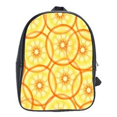 Lemons Orange Lime Circle Star Yellow School Bags(large) 