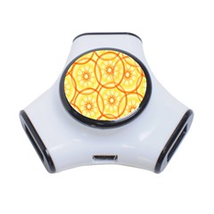 Lemons Orange Lime Circle Star Yellow 3-port Usb Hub