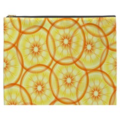 Lemons Orange Lime Circle Star Yellow Cosmetic Bag (xxxl) 