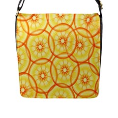 Lemons Orange Lime Circle Star Yellow Flap Messenger Bag (l) 