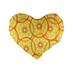 Lemons Orange Lime Circle Star Yellow Standard 16  Premium Flano Heart Shape Cushions by Alisyart