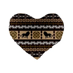 African Vector Patterns  Standard 16  Premium Flano Heart Shape Cushions