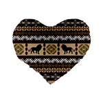 African Vector Patterns  Standard 16  Premium Flano Heart Shape Cushions Back