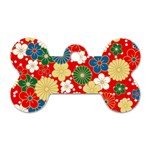 Season Flower Rose Sunflower Red Green Blue Dog Tag Bone (Two Sides) Front