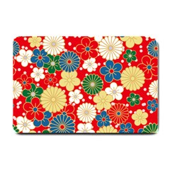 Season Flower Rose Sunflower Red Green Blue Small Doormat 