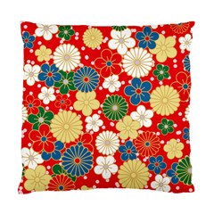 Season Flower Rose Sunflower Red Green Blue Standard Cushion Case (two Sides)