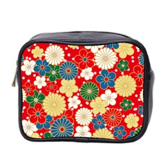 Season Flower Rose Sunflower Red Green Blue Mini Toiletries Bag 2-side