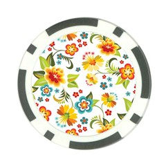 Flower Floral Rose Sunflower Leaf Color Poker Chip Card Guard