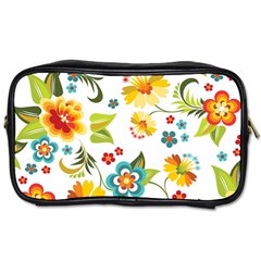 Flower Floral Rose Sunflower Leaf Color Toiletries Bags 2-side