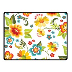 Flower Floral Rose Sunflower Leaf Color Fleece Blanket (small)