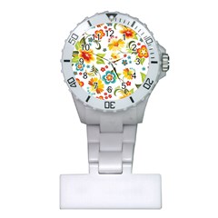 Flower Floral Rose Sunflower Leaf Color Plastic Nurses Watch