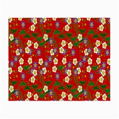 Red Flower Floral Tree Leaf Red Purple Green Gold Small Glasses Cloth by Alisyart