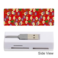 Red Flower Floral Tree Leaf Red Purple Green Gold Memory Card Reader (stick) 