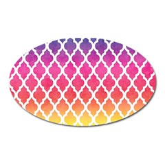 Colorful Rainbow Moroccan Pattern Oval Magnet by Amaryn4rt