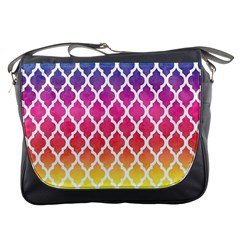 Colorful Rainbow Moroccan Pattern Messenger Bags by Amaryn4rt