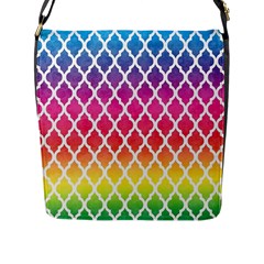 Colorful Rainbow Moroccan Pattern Flap Messenger Bag (l)  by Amaryn4rt