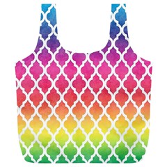 Colorful Rainbow Moroccan Pattern Full Print Recycle Bags (l)  by Amaryn4rt