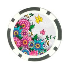 Flowers Pattern Vector Art Poker Chip Card Guard (10 Pack) by Amaryn4rt