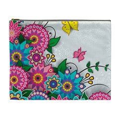 Flowers Pattern Vector Art Cosmetic Bag (xl) by Amaryn4rt