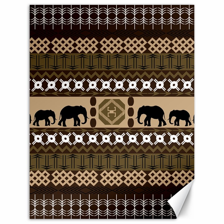 African Vector Patterns  Canvas 12  x 16  