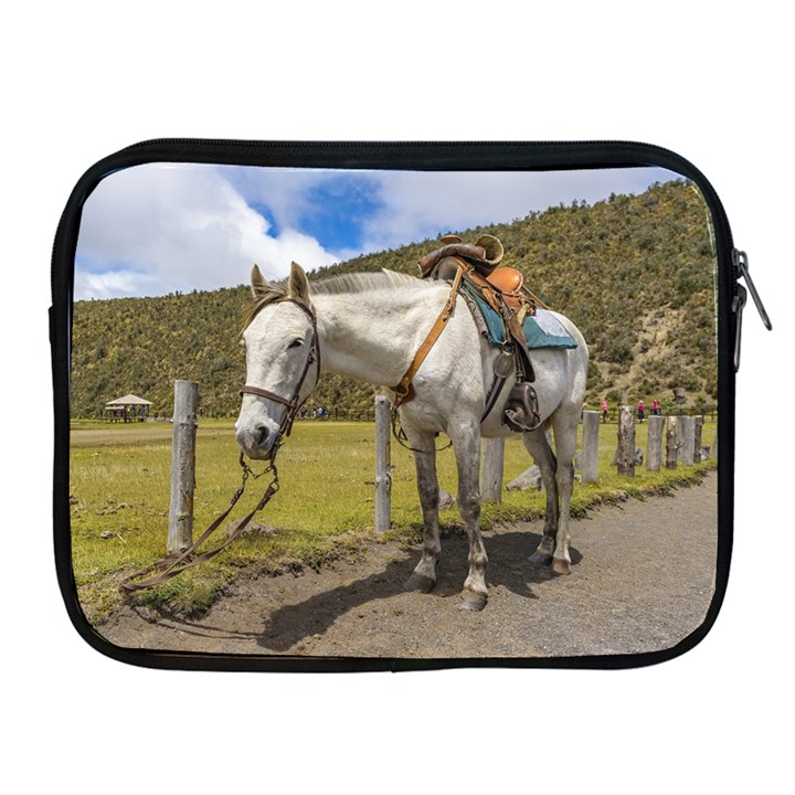 White Horse Tied Up at Cotopaxi National Park Ecuador Apple iPad 2/3/4 Zipper Cases