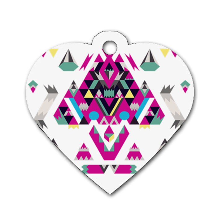 Geometric Play Dog Tag Heart (One Side)