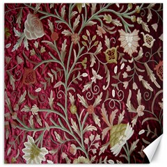 Crewel Fabric Tree Of Life Maroon Canvas 16  X 16   by Amaryn4rt