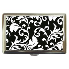 Vector Classical Traditional Black And White Floral Patterns Cigarette Money Cases by Amaryn4rt