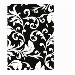 Vector Classical Traditional Black And White Floral Patterns Large Garden Flag (two Sides) by Amaryn4rt