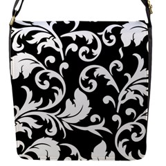 Vector Classical Traditional Black And White Floral Patterns Flap Messenger Bag (s) by Amaryn4rt