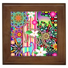 Mandalas, Cats And Flowers Fantasy Digital Patchwork Framed Tiles by BluedarkArt