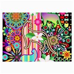 Mandalas, Cats and Flowers Fantasy Digital Patchwork Large Glasses Cloth (2-Side) Back