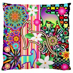 Mandalas, Cats And Flowers Fantasy Digital Patchwork Standard Flano Cushion Case (two Sides) by BluedarkArt