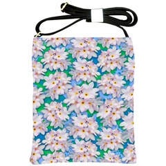 Plumeria Bouquet Exotic Summer Pattern  Shoulder Sling Bags by BluedarkArt