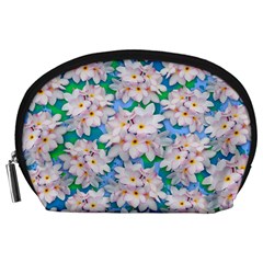 Plumeria Bouquet Exotic Summer Pattern  Accessory Pouches (large) 