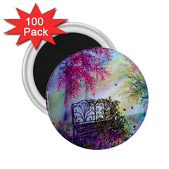 Bench In Spring Forest 2 25  Magnets (100 Pack) 