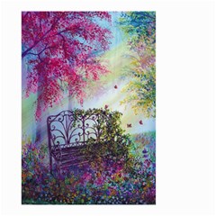 Bench In Spring Forest Small Garden Flag (two Sides) by Amaryn4rt