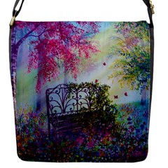 Bench In Spring Forest Flap Messenger Bag (s) by Amaryn4rt