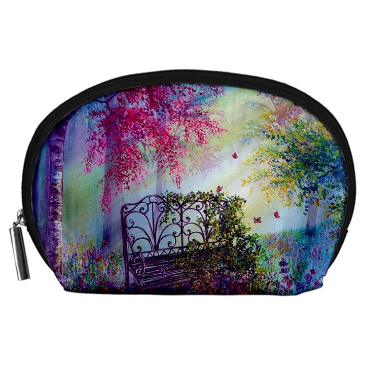 Bench In Spring Forest Accessory Pouches (Large) 