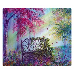 Bench In Spring Forest Double Sided Flano Blanket (small)  by Amaryn4rt