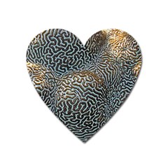 Coral Pattern Heart Magnet by Amaryn4rt