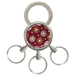 India Traditional Fabric 3-Ring Key Chains Front