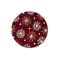 India Traditional Fabric Rubber Coaster (round)  by Amaryn4rt