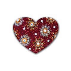India Traditional Fabric Heart Coaster (4 Pack)  by Amaryn4rt