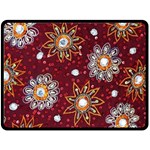 India Traditional Fabric Double Sided Fleece Blanket (Large)  80 x60  Blanket Back